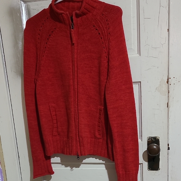 Eddie Bauer Red Women's Zip Cardigan - Picture 1 of 2